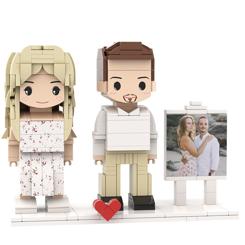 Custom Couple LEGO Portrait | Personalized Photo Building Blocks Gift