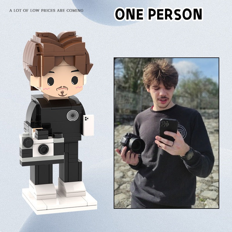Custom Couple LEGO Portrait | Personalized Photo Building Blocks Gift