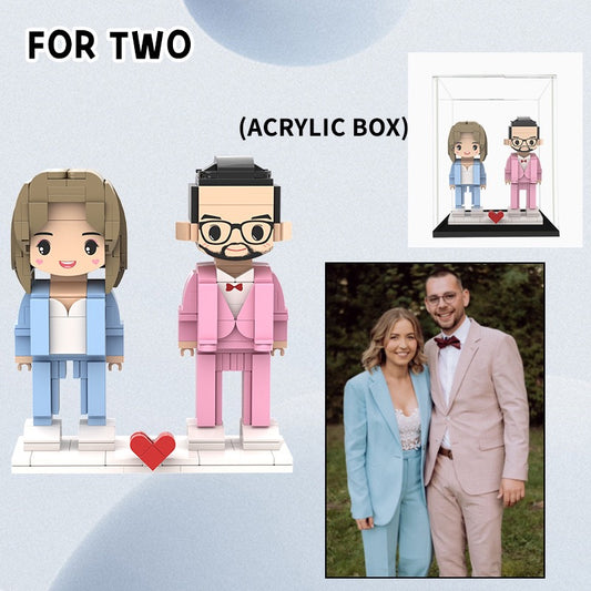 Custom Couple LEGO Portrait | Personalized Photo Building Blocks Gift